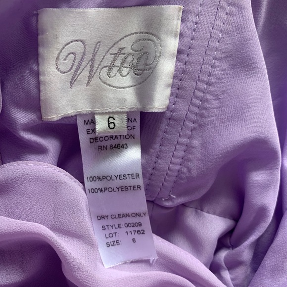 Wtoo 209 Lilac Bridesmaid Dress Size 6 - Picture 4 of 5
